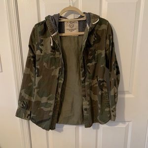 LA hearts camp utility hooded button up jacket